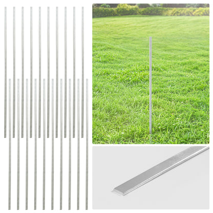 Barra de tensión de acero galvanizado plateado de 4/5/6 pies, barra plana de 48/60/72 pulgadas para piezas de cerca de malla ciclónica de 4'/5'/6', múltiples opciones
