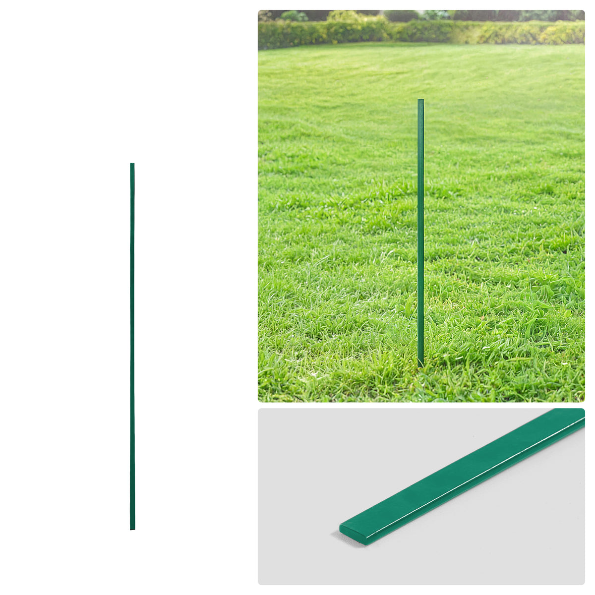 Barra tensora galvanizada verde de 4/5/6 pies, barra plana de 48/60/72 pulgadas para piezas de cerca de malla ciclónica de 4'/5'/6', múltiples opciones
