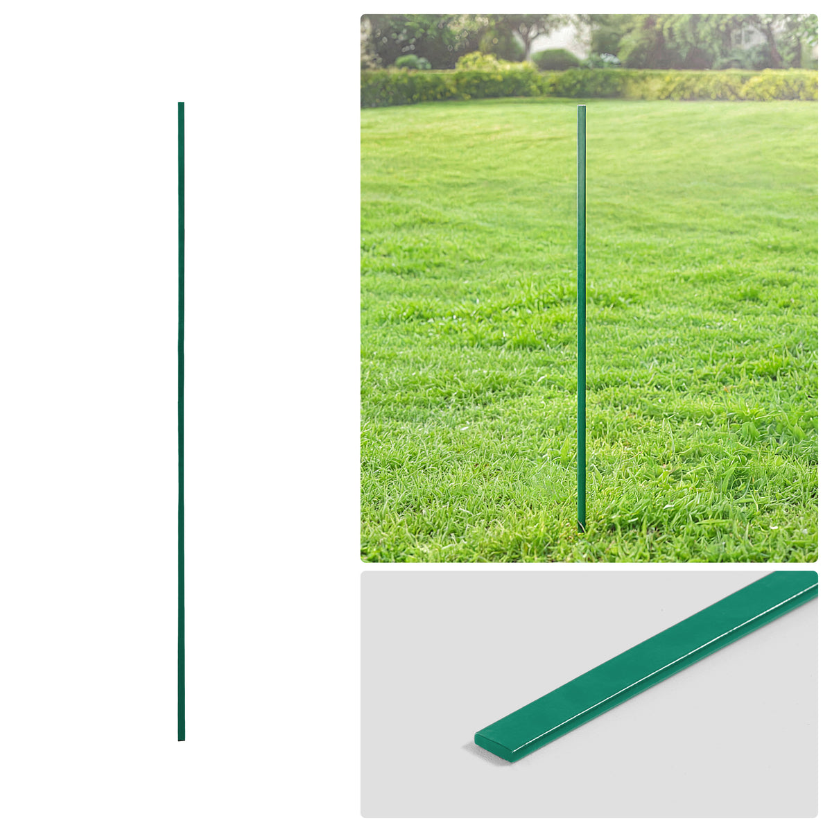 Barra tensora galvanizada verde de 4/5/6 pies, barra plana de 48/60/72 pulgadas para piezas de cerca de malla ciclónica de 4'/5'/6', múltiples opciones