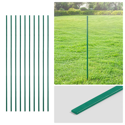 Barra tensora galvanizada verde de 4/5/6 pies, barra plana de 48/60/72 pulgadas para piezas de cerca de malla ciclónica de 4'/5'/6', múltiples opciones