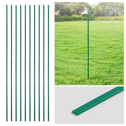 Barra tensora galvanizada verde de 4/5/6 pies, barra plana de 48/60/72 pulgadas para piezas de cerca de malla ciclónica de 4'/5'/6', múltiples opciones