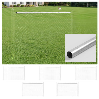 10 FT Dia. 1-5/8" Fencing Top Rail, Galvanized Silver Pipe for Chain Link Fence, Multi-options
