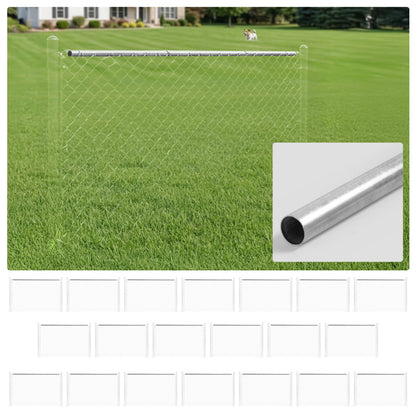 10 FT Dia. 1-5/8" Fencing Top Rail, Galvanized Silver Pipe for Chain Link Fence, Multi-options