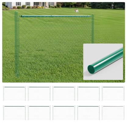 Riel Superior para Cercas de 10 PIES de Diámetro 1-5/8", Tubería Galvanizada con Recubrimiento de Polvo Verde para Cercas de Malla Ciclónica, Múltiples Opciones