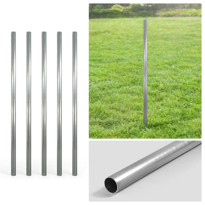6/7/8 FT Galvanized Chain Link Fence Line Round Post, Line Post with 1-7/8” Outside Diameter, Multi-options