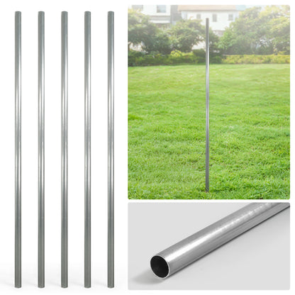 6/7/8 FT Galvanized Chain Link Fence Line Round Post, Line Post with 1-7/8” Outside Diameter, Multi-options