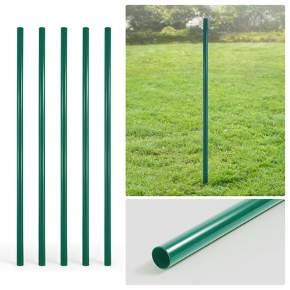 Poste redondo de línea de cerco de malla eslabonada verde de 6/7/8 pies, Poste de línea con 1-7/8" de diámetro exterior, Múltiples opciones