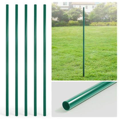 Poste redondo de línea de cerco de malla eslabonada verde de 6/7/8 pies, Poste de línea con 1-7/8" de diámetro exterior, Múltiples opciones