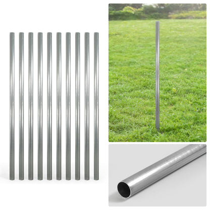 6/7/8 FT Galvanized Chain Link Fence Line Round Post, Line Post with 1-7/8” Outside Diameter, Multi-options