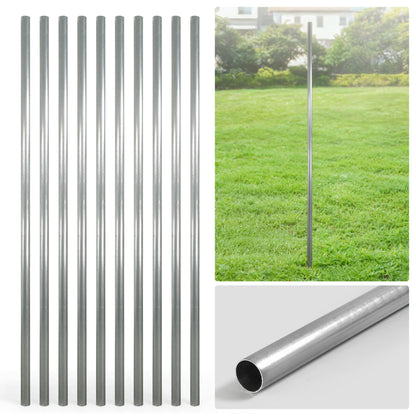6/7/8 FT Galvanized Chain Link Fence Line Round Post, Line Post with 1-7/8” Outside Diameter, Multi-options