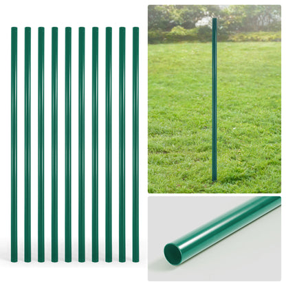Poste redondo de línea de cerco de malla eslabonada verde de 6/7/8 pies, Poste de línea con 1-7/8" de diámetro exterior, Múltiples opciones