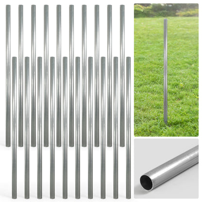 6/7/8 FT Galvanized Chain Link Fence Line Round Post, Line Post with 1-7/8” Outside Diameter, Multi-options