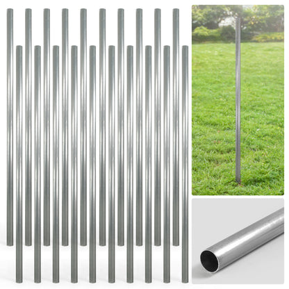 6/7/8 FT Galvanized Chain Link Fence Line Round Post, Line Post with 1-7/8” Outside Diameter, Multi-options