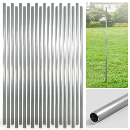 6/7/8 FT Galvanized Chain Link Fence Line Round Post, Line Post with 1-7/8” Outside Diameter, Multi-options