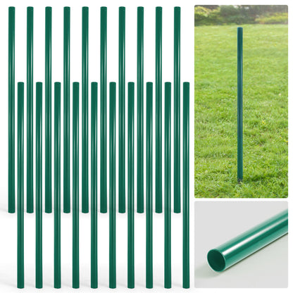 Poste redondo de línea de cerco de malla eslabonada verde de 6/7/8 pies, Poste de línea con 1-7/8" de diámetro exterior, Múltiples opciones