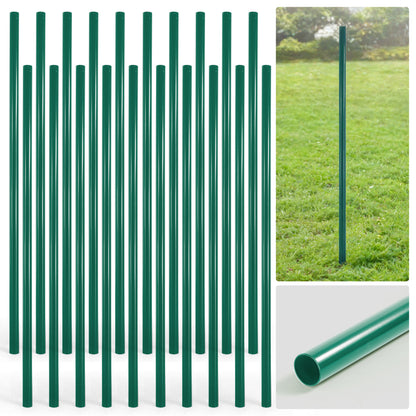 Poste redondo de línea de cerco de malla eslabonada verde de 6/7/8 pies, Poste de línea con 1-7/8" de diámetro exterior, Múltiples opciones