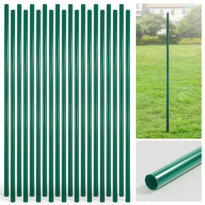 Poste redondo de línea de cerco de malla eslabonada verde de 6/7/8 pies, Poste de línea con 1-7/8" de diámetro exterior, Múltiples opciones