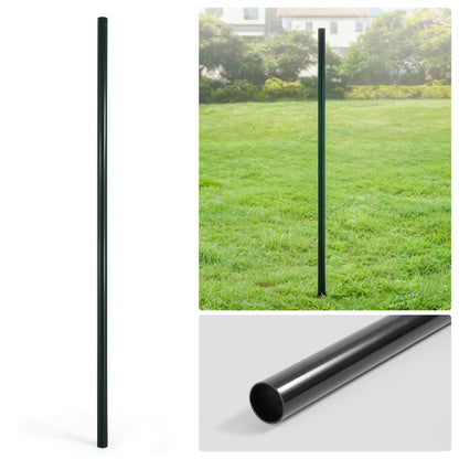 6/7/8 FT Black Chain Link Fence Terminal Post, Terminal Post with 2-3/8” Outside Diameter, Multi-options