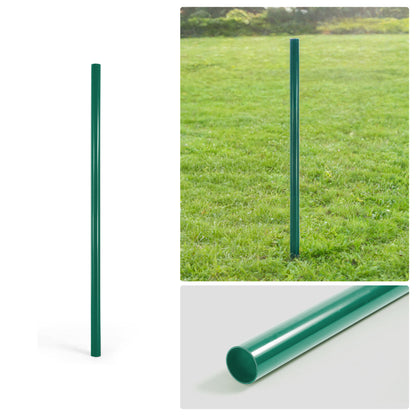 Poste terminal de cerca de malla ciclónica verde de 6/7/8 pies, poste terminal con 2-3/8” de diámetro exterior, múltiples opciones