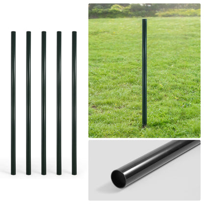 6/7/8 FT Black Chain Link Fence Terminal Post, Terminal Post with 2-3/8” Outside Diameter, Multi-options