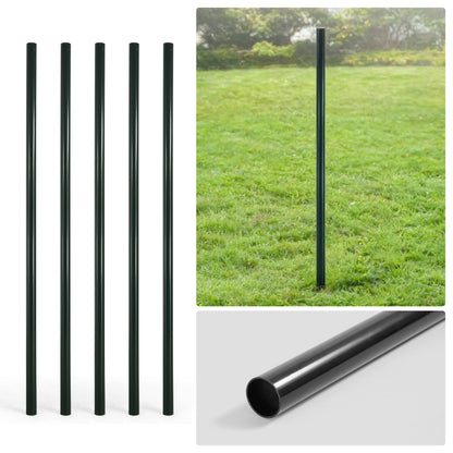 6/7/8 FT Black Chain Link Fence Terminal Post, Terminal Post with 2-3/8” Outside Diameter, Multi-options