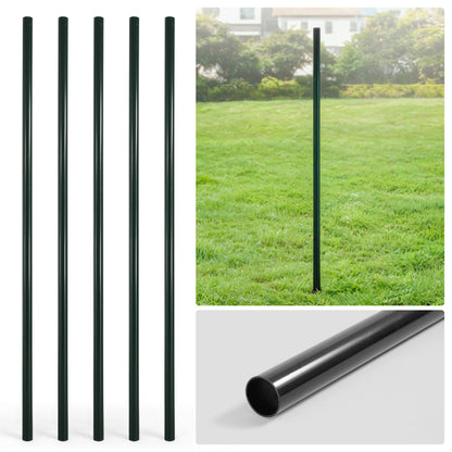 6/7/8 FT Black Chain Link Fence Terminal Post, Terminal Post with 2-3/8” Outside Diameter, Multi-options
