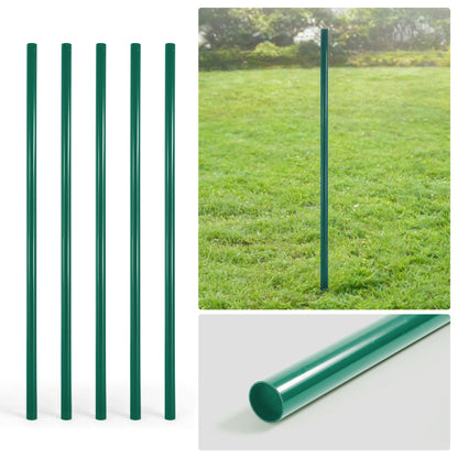 Poste terminal de cerca de malla ciclónica verde de 6/7/8 pies, poste terminal con 2-3/8” de diámetro exterior, múltiples opciones