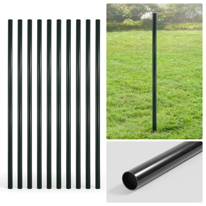 6/7/8 FT Black Chain Link Fence Terminal Post, Terminal Post with 2-3/8” Outside Diameter, Multi-options
