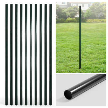 6/7/8 FT Black Chain Link Fence Terminal Post, Terminal Post with 2-3/8” Outside Diameter, Multi-options