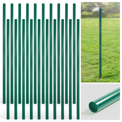 Poste terminal de cerca de malla ciclónica verde de 6/7/8 pies, poste terminal con 2-3/8” de diámetro exterior, múltiples opciones