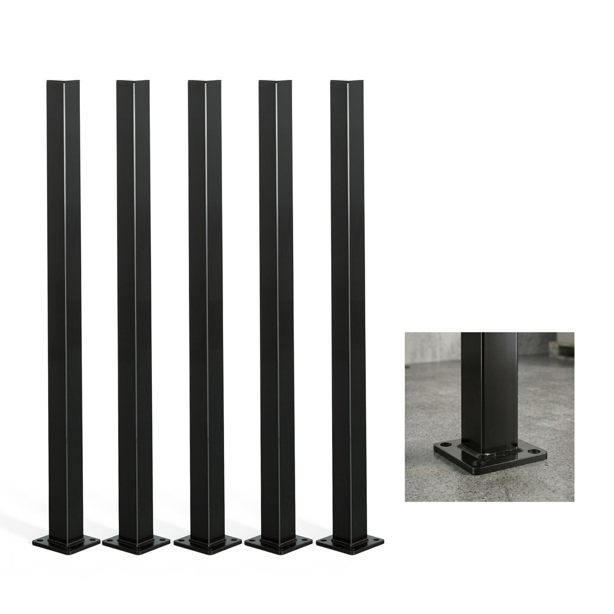 16 Gauge Metal Fence Post with Flange, Decorative Garden Flange Post, Multiple Options