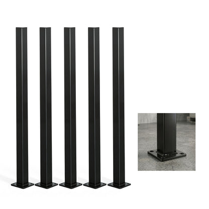 16 Gauge Metal Fence Post with Flange, Decorative Garden Flange Post, Multiple Options