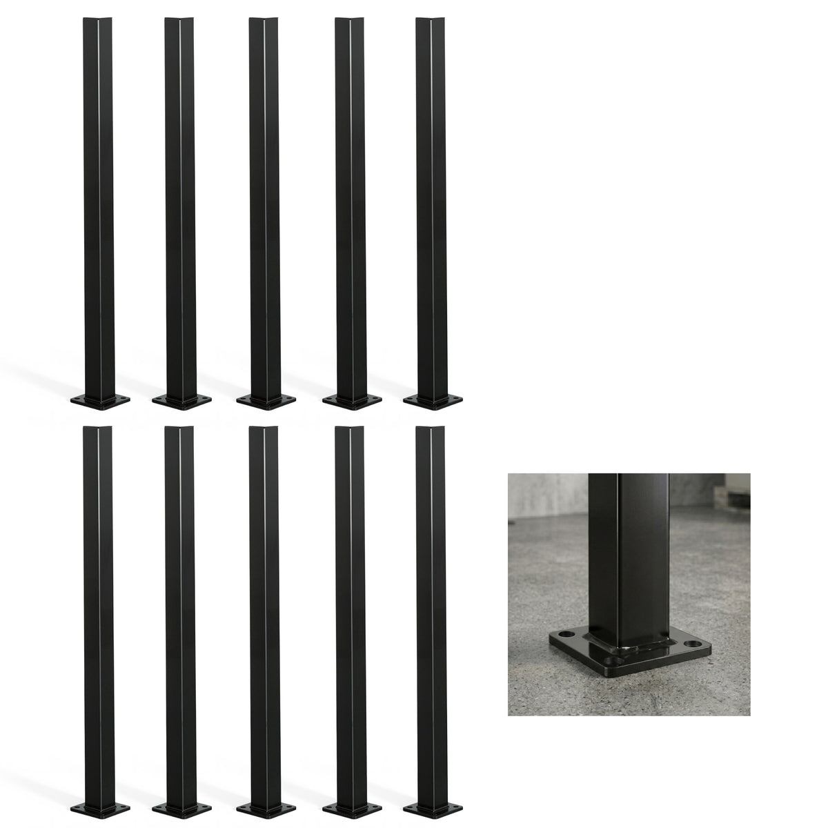 16 Gauge Metal Fence Post with Flange, Decorative Garden Flange Post, Multiple Options