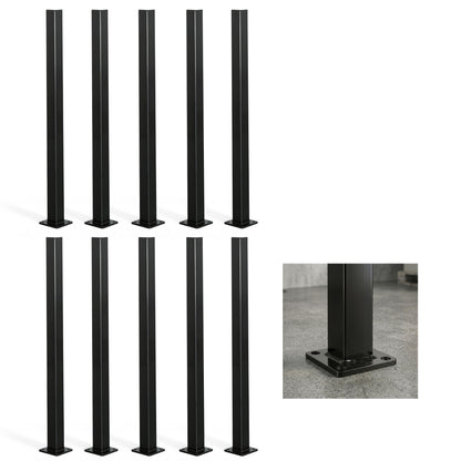 16 Gauge Metal Fence Post with Flange, Decorative Garden Flange Post, Multiple Options