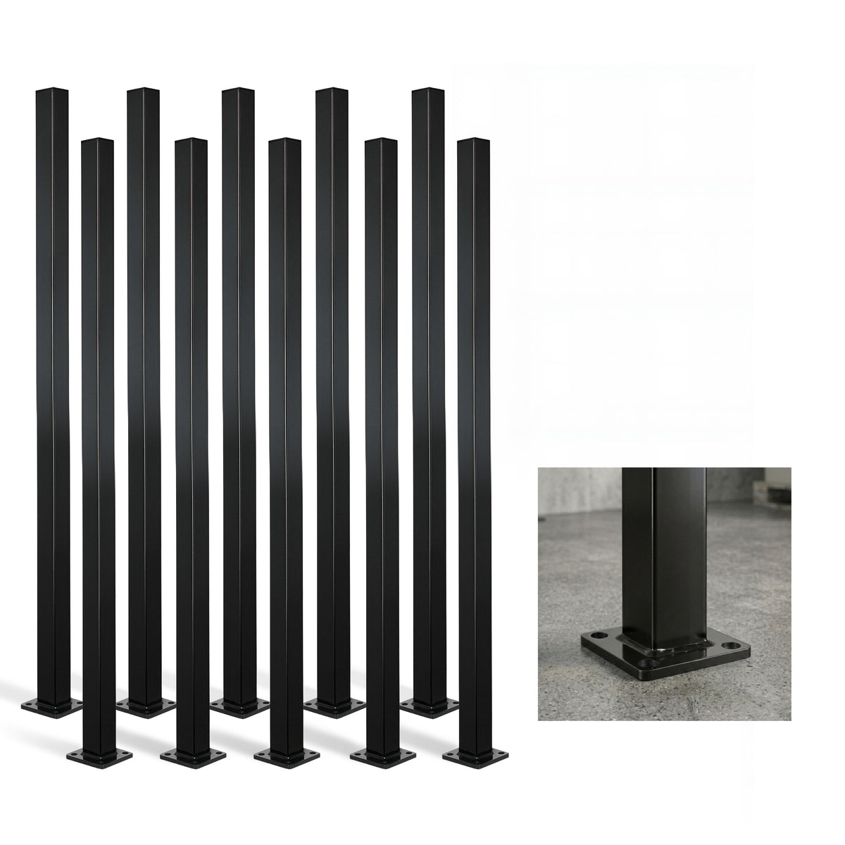 16 Gauge Metal Fence Post with Flange, Decorative Garden Flange Post, Multiple Options