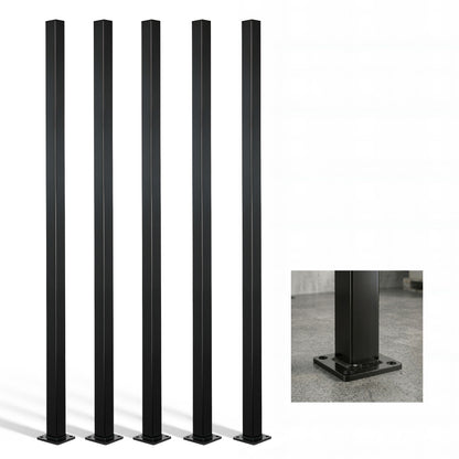 16 Gauge Metal Fence Post with Flange, Decorative Garden Flange Post, Multiple Options