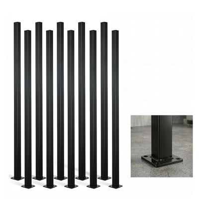 16 Gauge Metal Fence Post with Flange, Decorative Garden Flange Post, Multiple Options