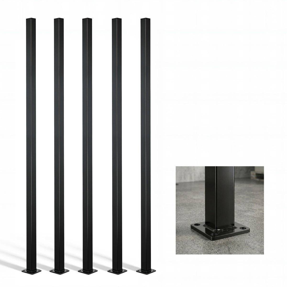 16 Gauge Metal Fence Post with Flange, Decorative Garden Flange Post, Multiple Options