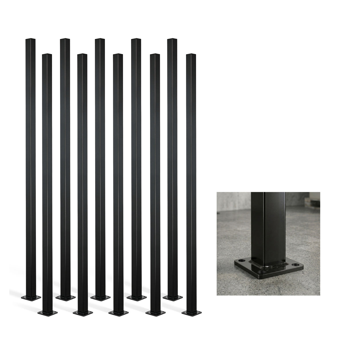 16 Gauge Metal Fence Post with Flange, Decorative Garden Flange Post, Multiple Options