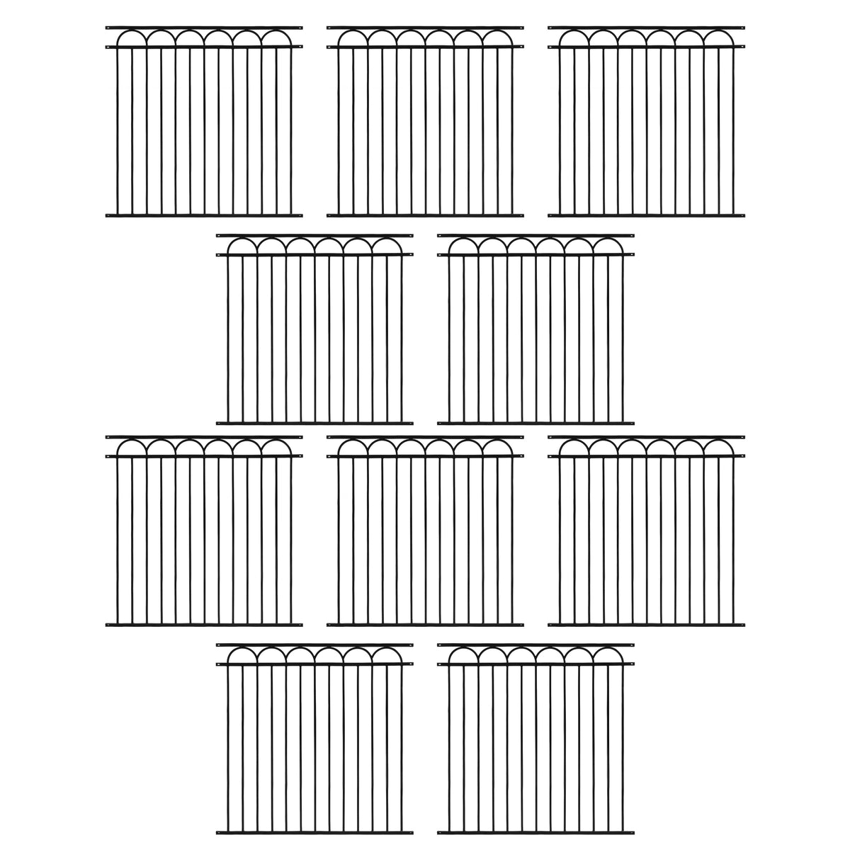 5FT Height X 5FT Width Heavy Duty Arc Fence Barrier Panel, Multiple Options
