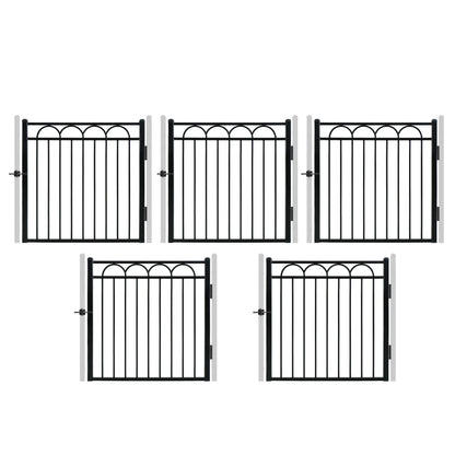 4FT Height X 4FT Width Heavy Duty Arc Decorative Fence Gate with Lock Attachment, Multiple Options
