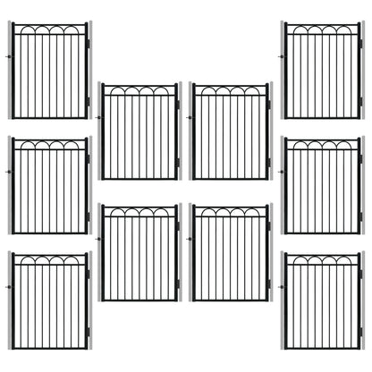 5FT Height X 4FT Width Heavy Duty Arc Decorative Fence Gate with Lock Attachment, Multiple Options