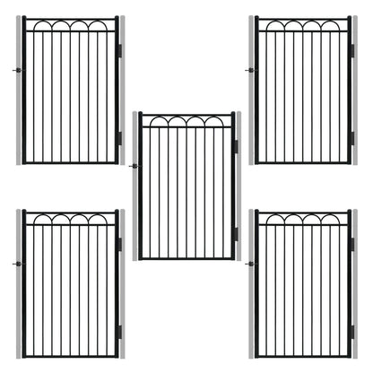 Puerta de valla decorativa de arco resistente de 1.83 m de alto x 1.22 m de ancho con accesorio de cerradura, varias opciones