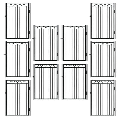 Puerta de valla decorativa de arco resistente de 1.83 m de alto x 1.22 m de ancho con accesorio de cerradura, varias opciones