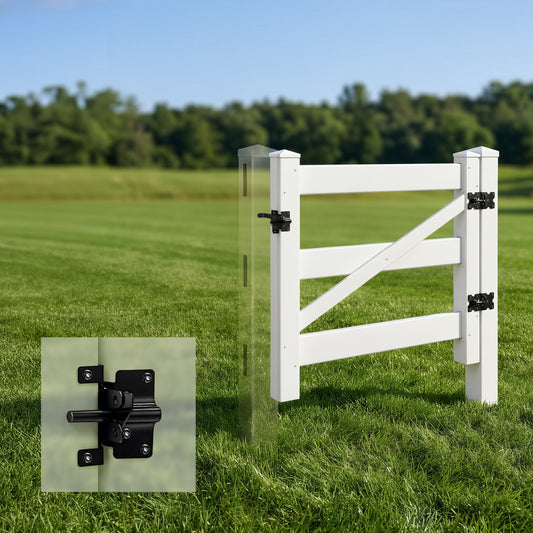 Vinyl Ranch Gate Kit with Gate Post, Hinges, Latch & Hardware, Multiple Options