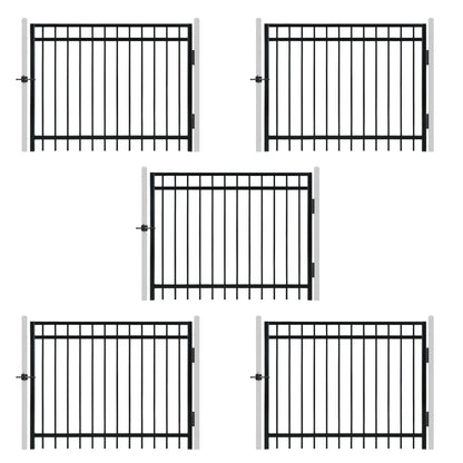 4FT Height X 5FT Width Heavy Duty Flat Top Fence Gate with Lock Attachment, Multiple Options