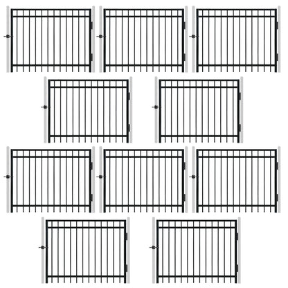 4FT Height X 5FT Width Heavy Duty Flat Top Fence Gate with Lock Attachment, Multiple Options