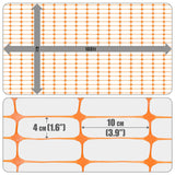 4 ft. x 100 ft. Orange Plastic Fencing Roll for Construction Fencing, Pet Fencing and Event Fencing, 4 cm x 10 cm Mesh