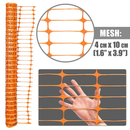4 ft. x 100 ft. Orange Plastic Fencing Roll for Construction Fencing, Pet Fencing and Event Fencing, 4 cm x 10 cm Mesh