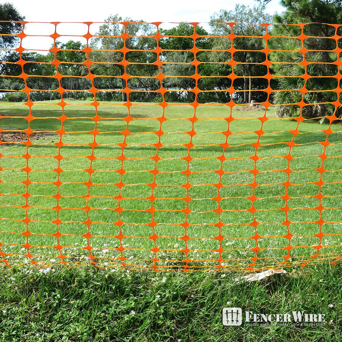 4 ft. x 100 ft. Orange Plastic Fencing Roll for Construction Fencing, Pet Fencing and Event Fencing, 4 cm x 10 cm Mesh